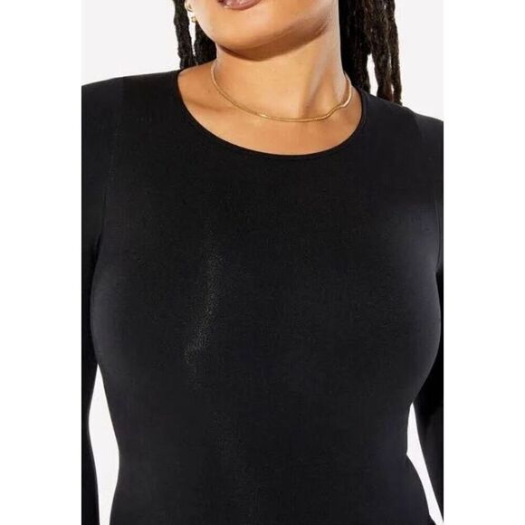 NWT SZ XXL Yitty Fabletics Mesh Long Sleeves Bodysuit in Black Retail $85 - Picture 2 of 8